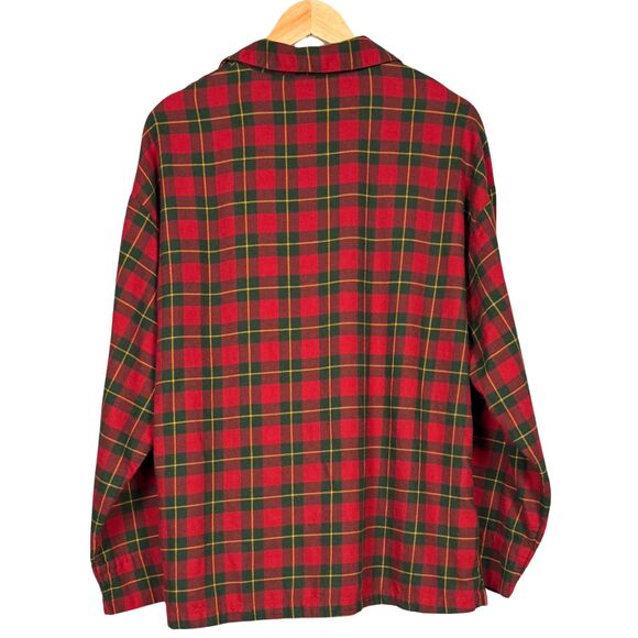 Savage X Fenty Pajama Top Mens Sleep Flannel Feels Plaid Relaxed Fit Medium - Picture 2 of 8